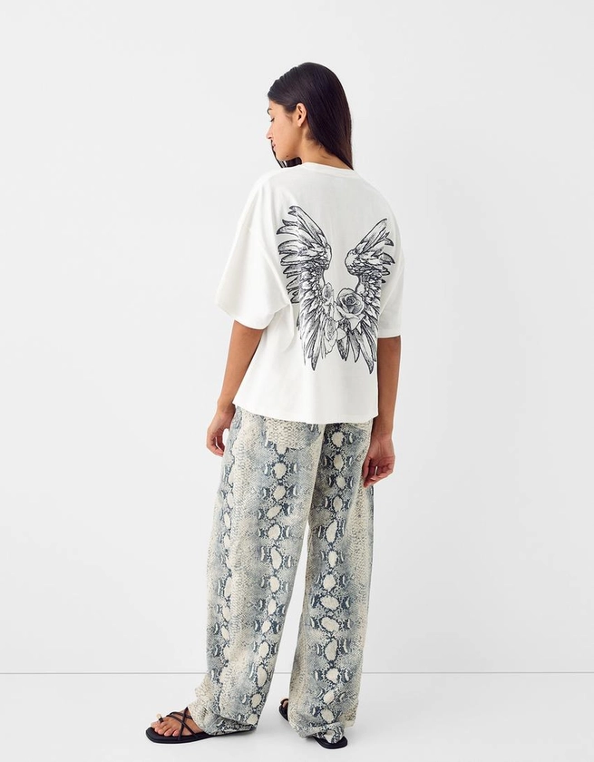 Camisea manga corta oversize print