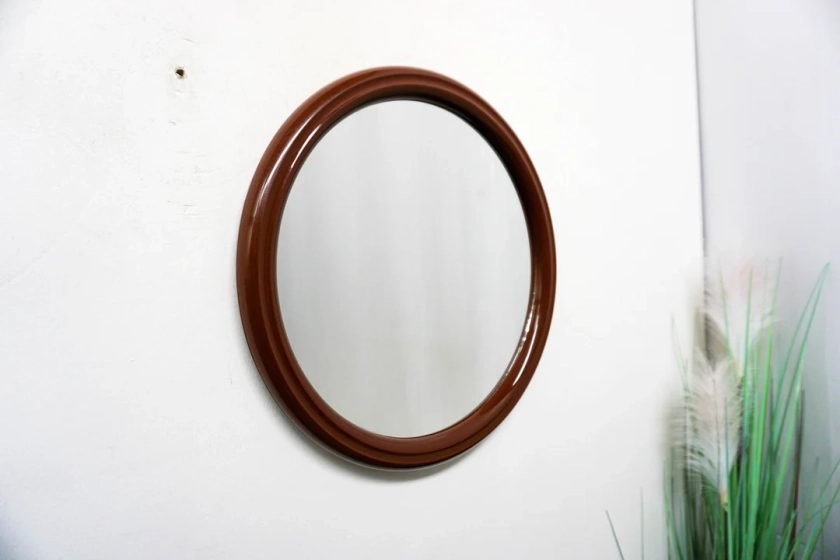 Vintage Brown Space Age Mirror 1970s Vinyl Plastic Retro Mid Century Modern Cute Pop Art Funky - Etsy Australia