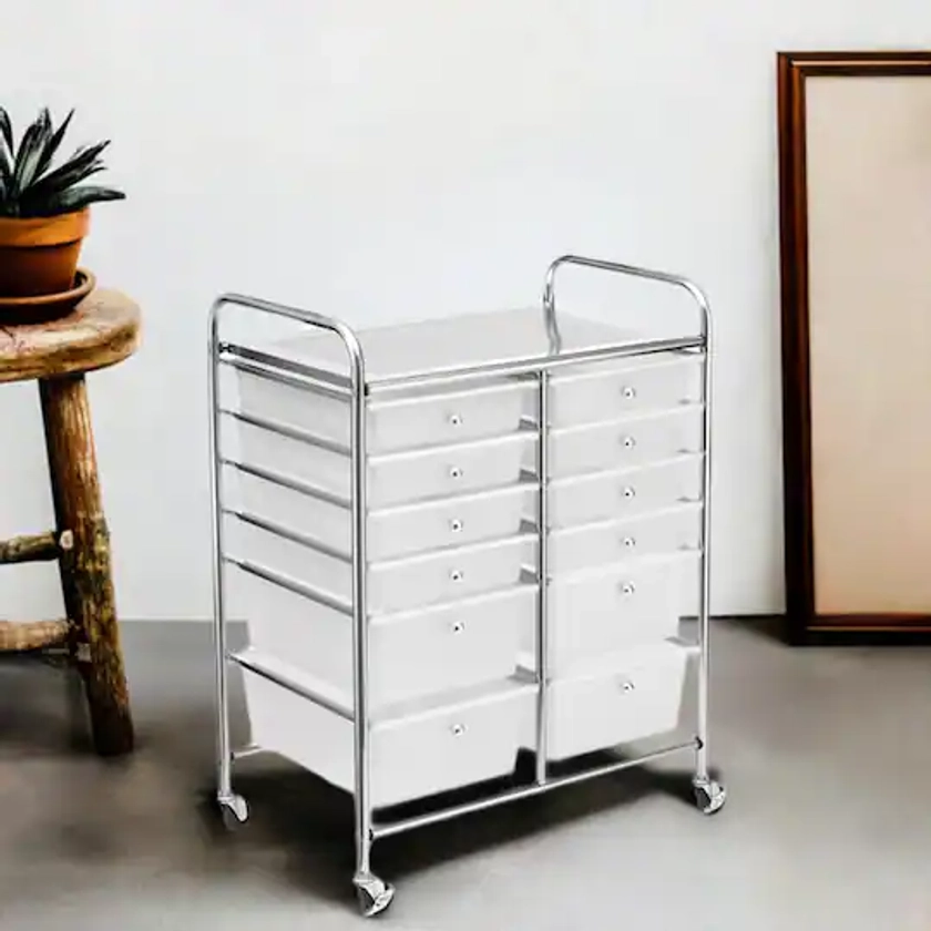 Clear 12 Drawer Rolling Cart by Simply Tidy™