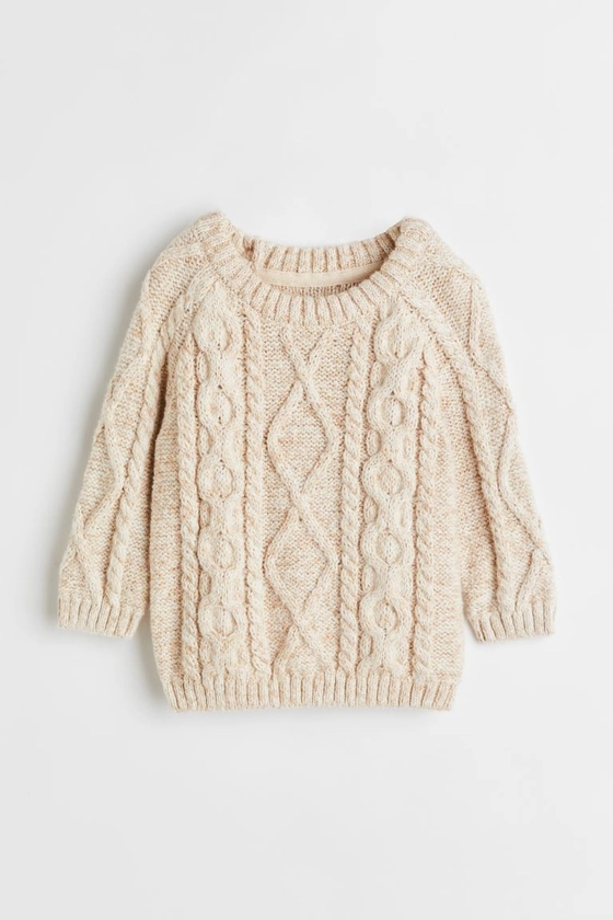 Cable-knit Sweater - Light beige - Kids | H&M US