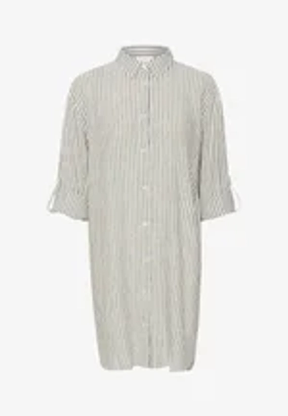 Kaffe MILIA - Robe chemise - chalk black stripe/écru - ZALANDO.FR