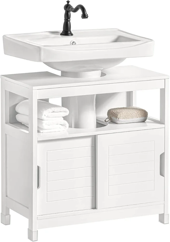 SoBuy FRG128-II-W Vanity Unit Bathroom Furniture with Foot Padding White