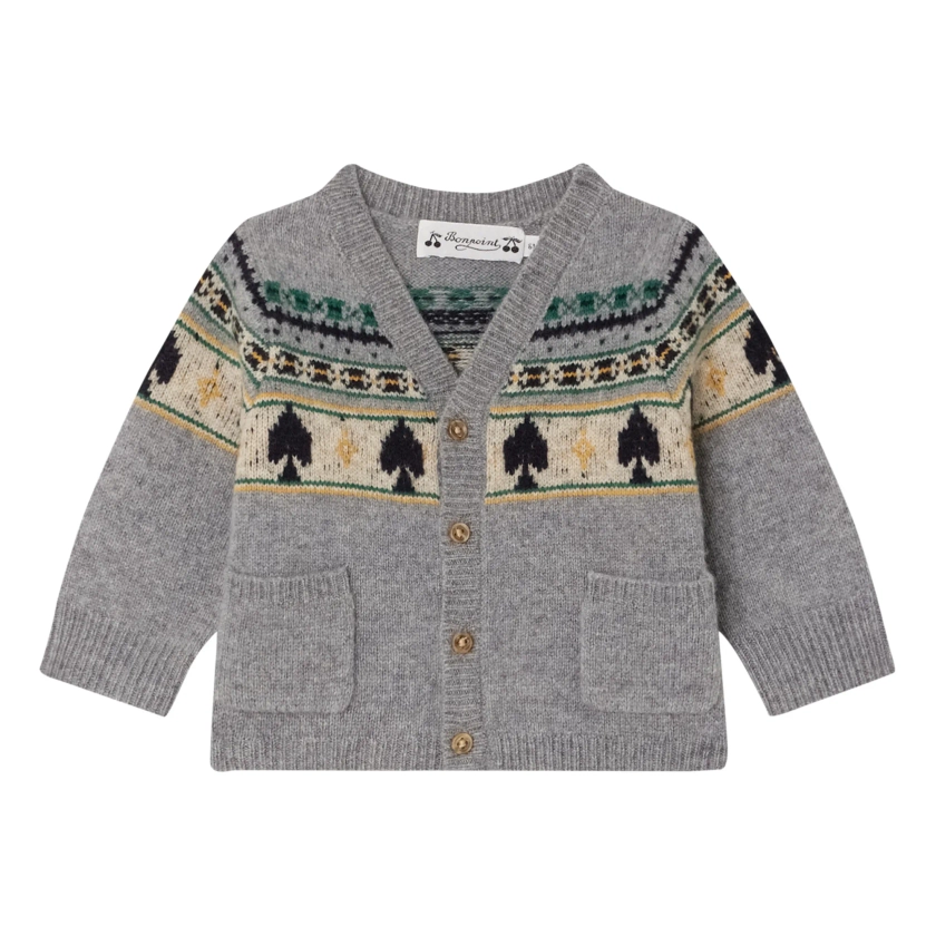 Bonpoint - Cardigan Laine Tahiel - Gris chiné | Smallable