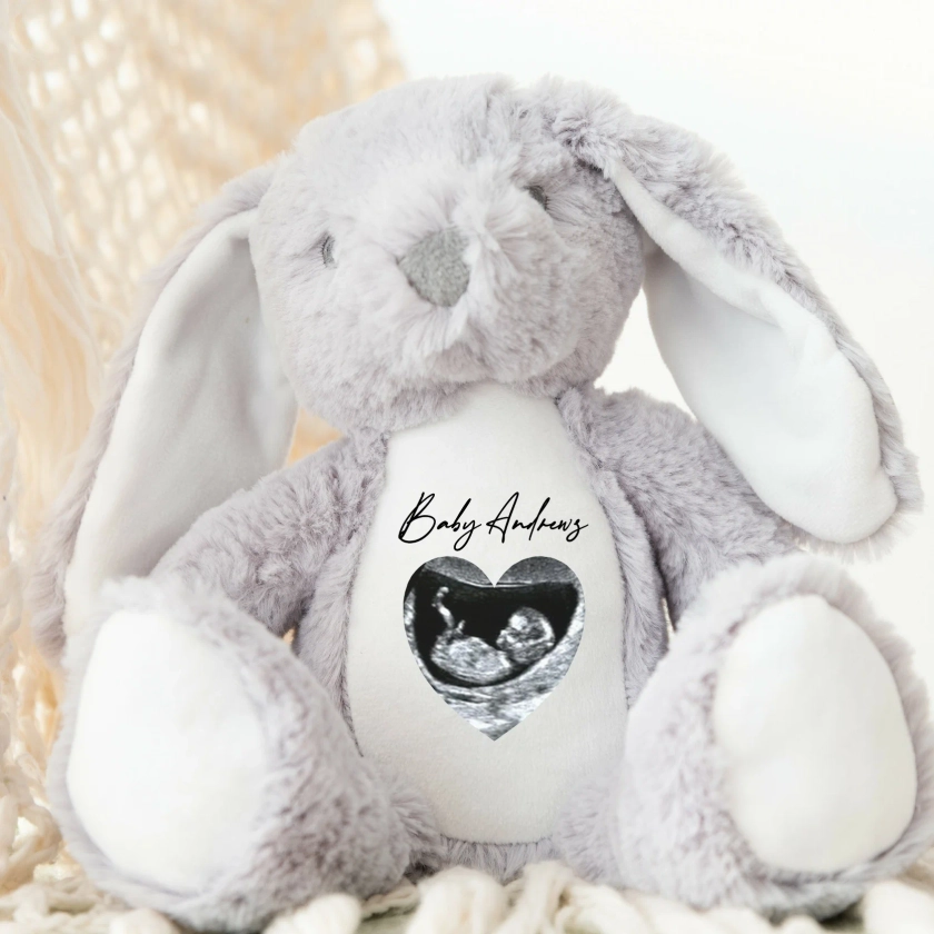 Personalised Baby Scan Pregnancy Announcement Bunny/Teddy