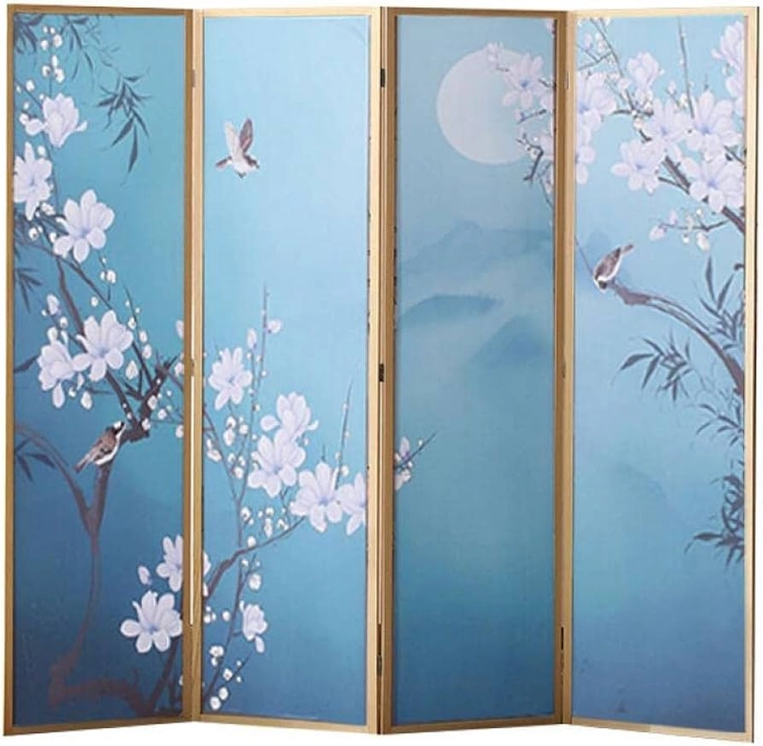 Amazon.co.jp: Shilanmei Room Divider, 4 Row Partition, Folding, Wooden, Japanese Style Folding Screen, No Assembly Required, Height 70.9 / 78.7 inches (180 / 200 cm), Convenient to More, Blindfold, Room, Japanese : Home & Kitchen