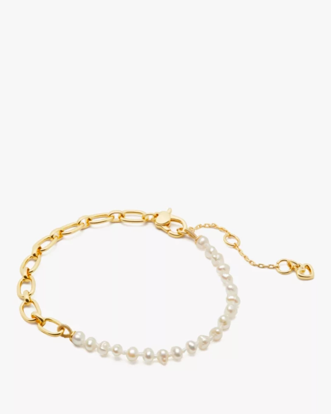 One In A Million Chain & Pearl Line Bracelet