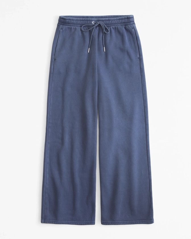 Women's Essential Mid Rise Wide Leg Sweatpant | Women's Bottoms | Abercrombie.com