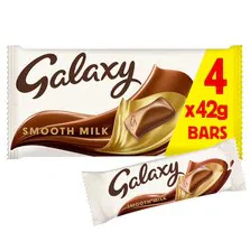 Galaxy Smooth Milk Chocolate Bars Multipack Chocolate 4x42g