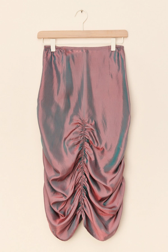 Vintage Shine Ruched Midi Skirt | Nuuly