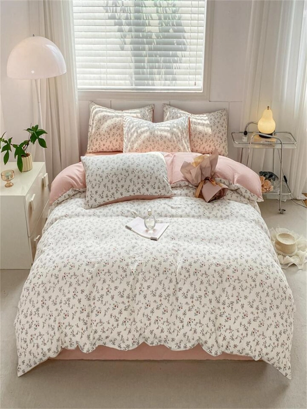 1pc Flower Pattern Bedding Cover, Polyester Material, Breathable & Soft, Suitable For All Seasons