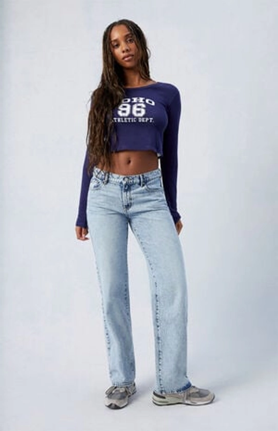 PacSun Jordyn Light Indigo Acid Low Rise Straight Leg Jeans | PacSun