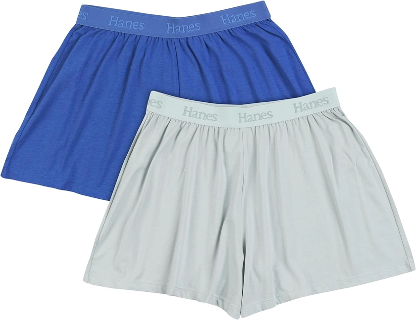 Hanes Women's Originals SuperSoft Sleep Shorts, Comfywear Lounge Shorts, 3.25", 2-Pack