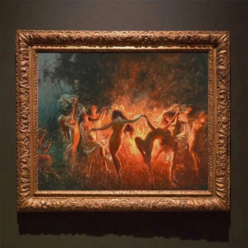 The Work Of A Famous Oil Painter Nymphs Dancing To Pan's Flute Aesthetic Poster Decorative Art Canvas Printing For Room Bathroom Bedroom Living Room Decoration