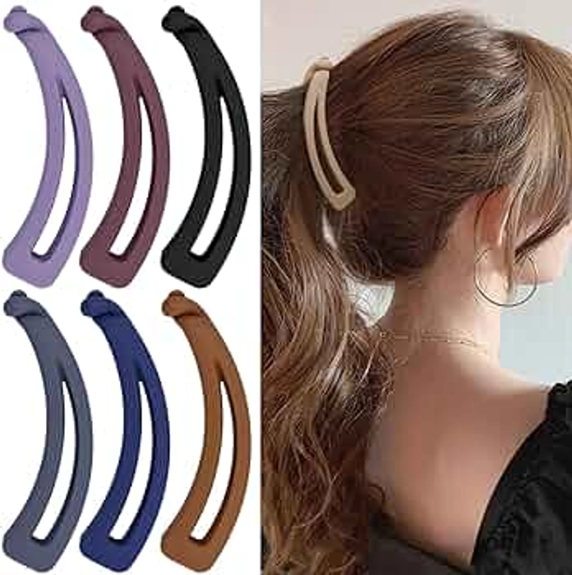 Velscrun 7 pcs Banana Clips Hair for Thick Hair, Strong Hold Ponytail 4" Large Matte Banana Clips for Women and Girls for Fine Hair Curly Hair Accessories