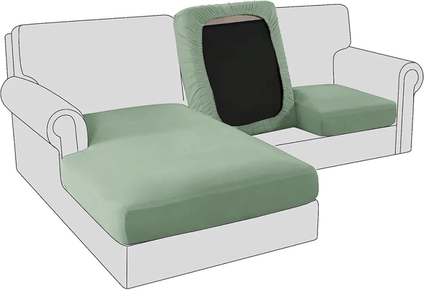 BXFUL Housses de Coussin de Siège de Canapé en Velours Extensible, Housse de Protection, Housses de Coussin de Canapé de Remplacement pour Coussin Individuel (Housse de Dossier,Vert Clair) : Amazon.fr: Cuisine et Maison