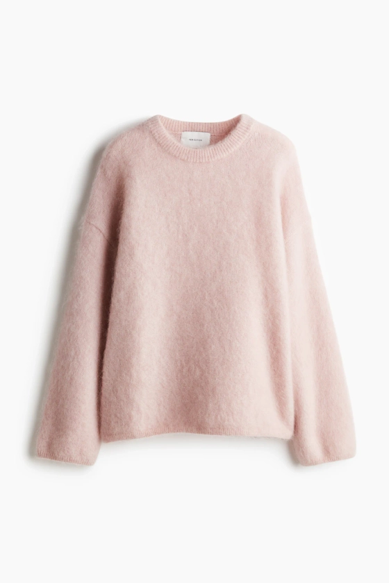 Oversized trui van mohairmix - Ronde hals - Lange mouwen - Lichtroze - DAMES | H&M NL