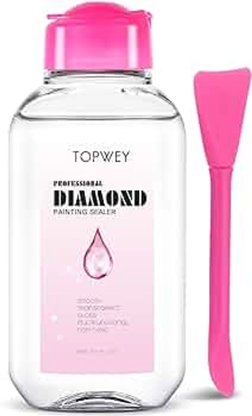 Diamond Painting Sealer, Topwey Diamond Painting Adhesive with Applicator Helps retain Your Diamond Sparkle, Also Applicable to Puzzles for Adults (125 ML 4.4 Fl Oz)