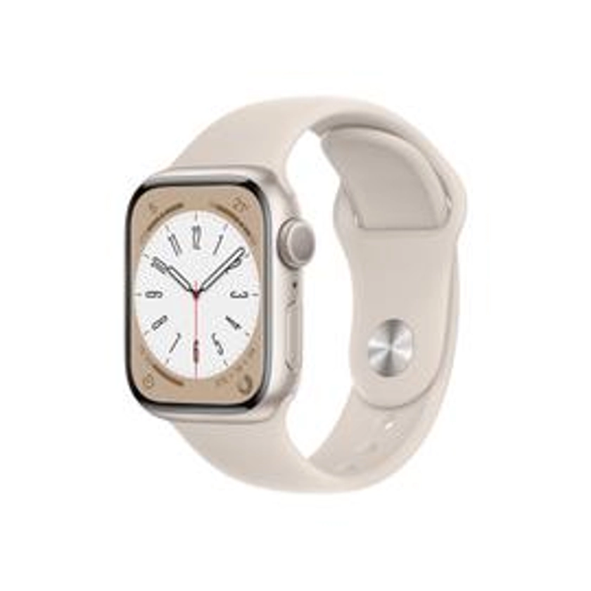Apple Watch Series 8 (GPS) - Boîtier Aluminium Lumière Stellaire 41 mm - Bracelet Sport Crème | Rakuten