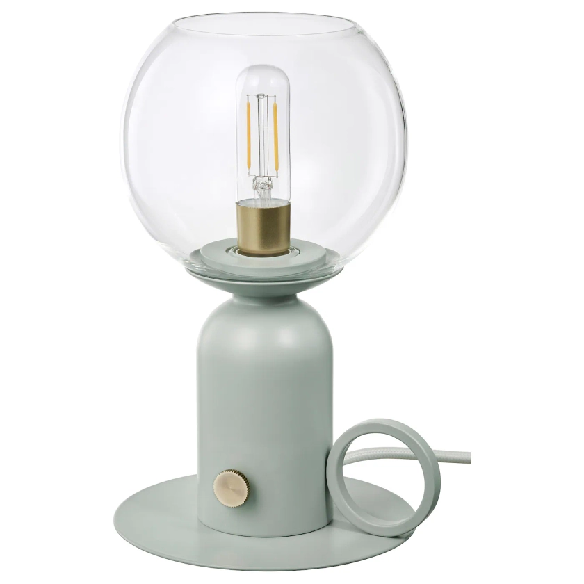 ÅSKMULLER Lampe de table, gris vert, 24 cm - IKEA