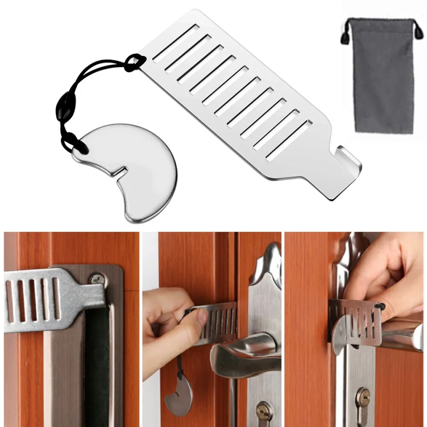 Portable Door Lock Security Tool for Airbnb and Hotel Privacy