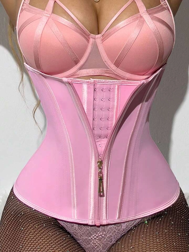 1PC Women's Corset Waist Trainer Corset, Pink,Women's Body Shaper Butt ,Faja, Sport Tops, Shapewear, Daily Wear, Halloween