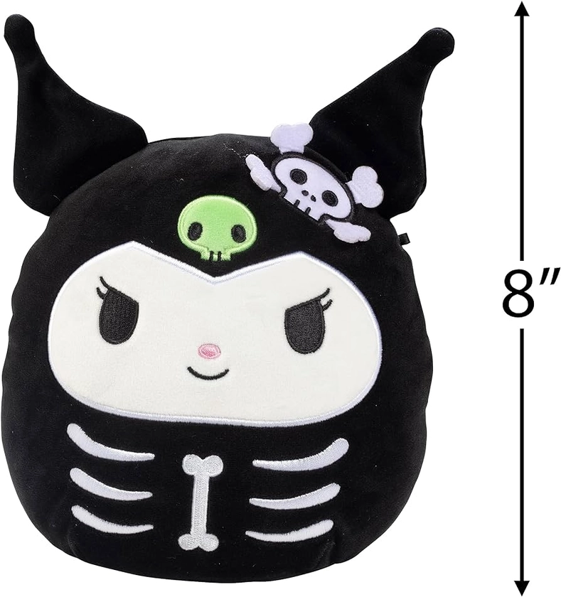 Squishmallows 8" Skeleton Kuromi - Officially Licensed Kellytoy Halloween Sanrio Plush - Collectible Soft & Squishy Stuffed Animal Toy - Add to Your Squad - Gift for Kids, Girls & Boys - 8 Inch