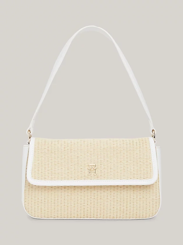 Sac porté épaule Exclusive en raphia | Blanc | Tommy Hilfiger