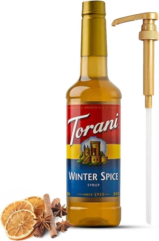 Winter Spice Syrup for Coffee & Cocktails 25.4 Ounces Coffee Flavoring for Drinks with Fresh Finest Coffee Syrup Pump