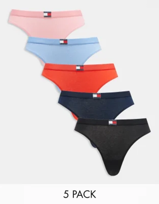 Tommy Hilfiger - Lot de 5 strings à logo traditionnel - Multicolore | ASOS