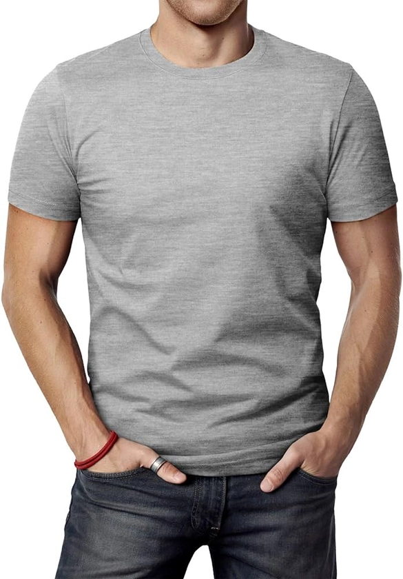 H2H Mens Casual Slim Fit Short Sleeve T-Shirts Soft Lightweight V-Neck/Crew-Neck Size XS to 3XL