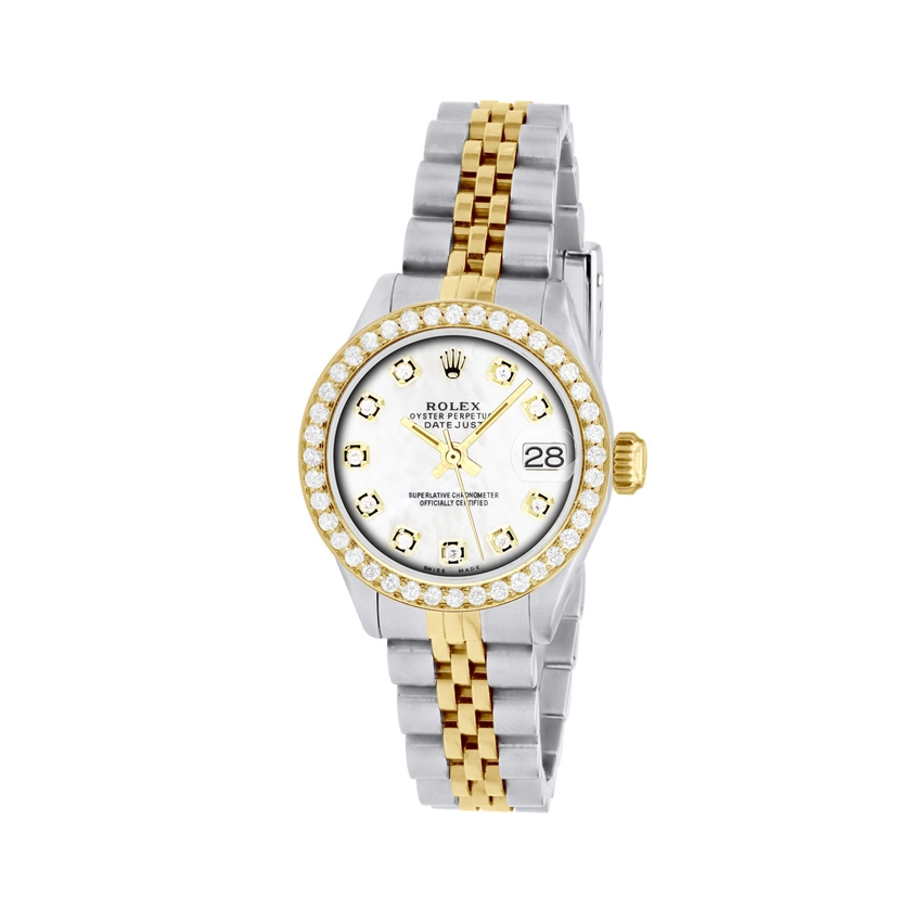 ItsHot.com: Two-tone Diamond Rolex Watch For Women Datejust | 26mm | Yellow Gold White Mother-Of-Pearl