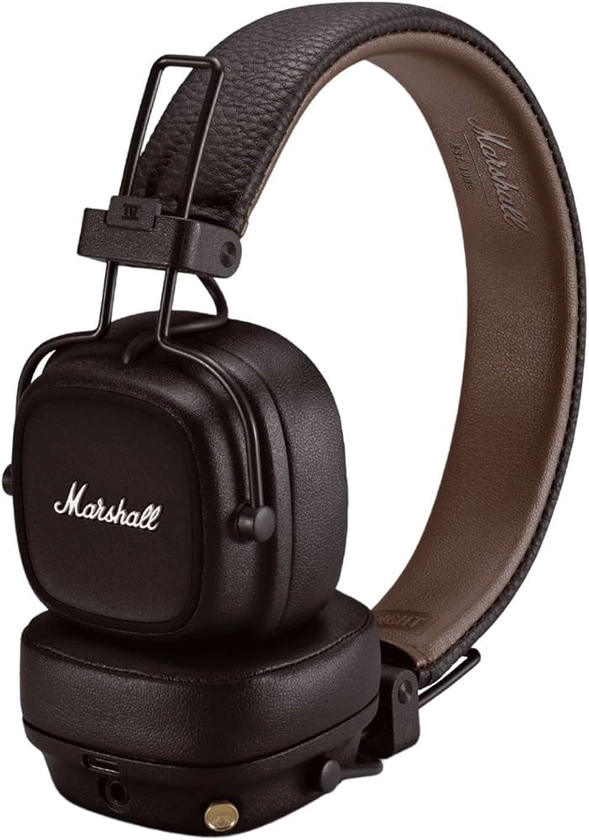 Marshall Major IV On Ear Bluetooth Headphones, Wireless Earphones, Foldable, 80 Hours Wireless playtime- Brown