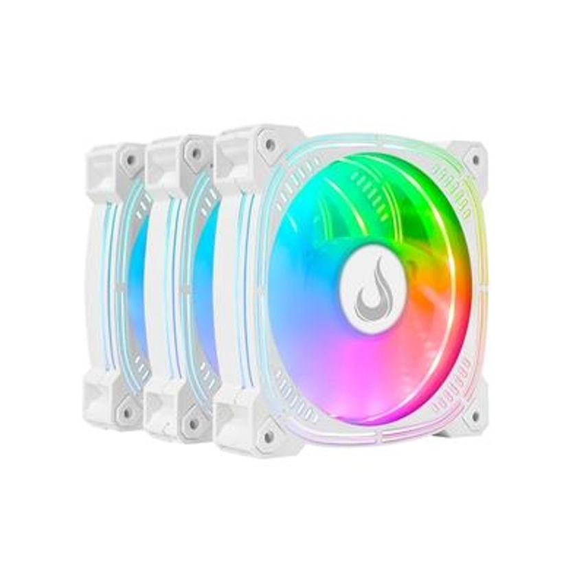 Kit Cooler Fan Rise Mode Aura frost Pro,com 3 Unidades, 120mm, ARGB, Branco - RM-CF-02-ARGB