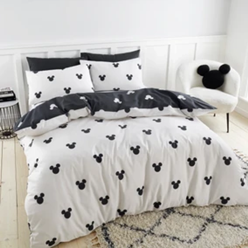 Mickey Mono Duvet Cover and Pillowcase Set