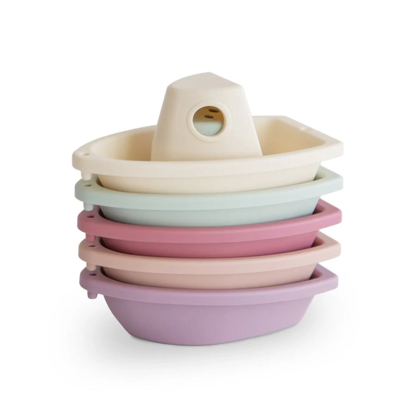 Mushie - Bath Play Set - Boats - Petal