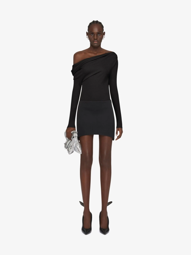 Top drapé asymétrique en jersey - noir | GIVENCHY FR