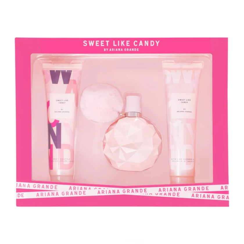 Ariana Grande Sweet Like Candy Gift Set (Eau De Parfum Spray 30ml + Bo - 30ml +bl 100ml - Fragrance London