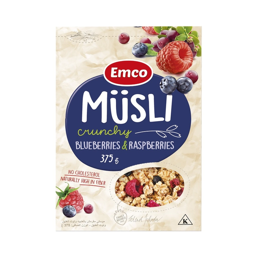 Emco 375g Musli Crunchy Oat Cereal Blueberries & Raspberries