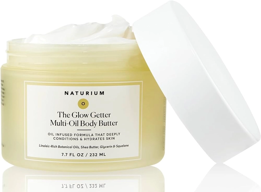 Naturium The Glow Getter Whipped Multi-Oil Body Butter, Firming Cream & Body Moisturizer with Shea Butter, Vanilla & Coconut Scents, 7.7 fl oz