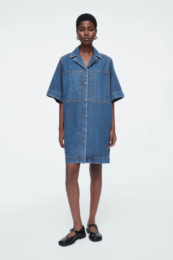 MINI DENIM SHIRT DRESS - BLUE - Dresses - COS