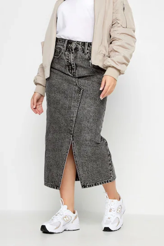Buy PixieGirl Petite Black Denim Midi Skirt from the Next UK online shop