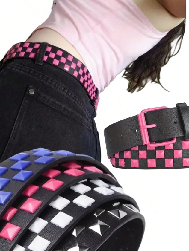 Unisex Street Style Punk Belt, Suitable For Matching Jeans, Casual Shorts.