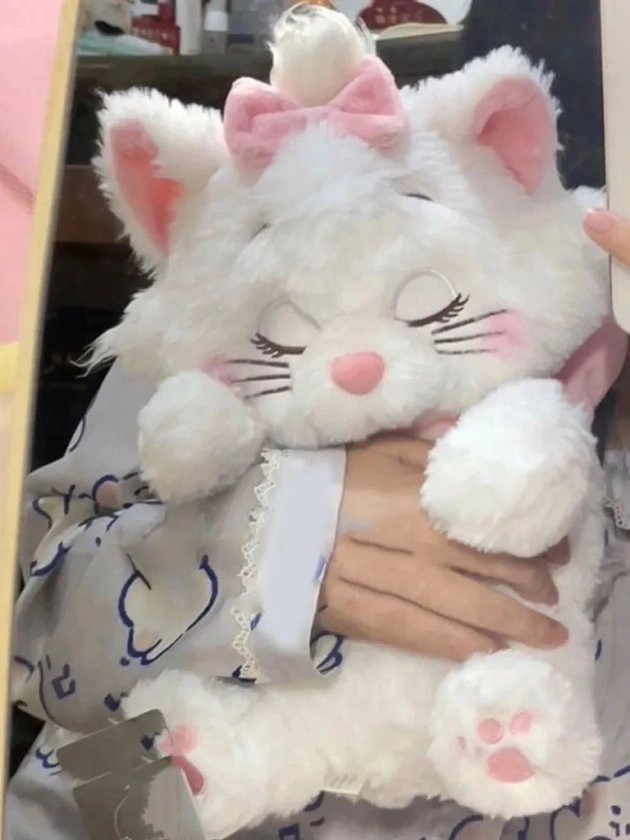 Peluche Marie Cat Butter Les Aristochats, visage endormi de dessin animé, peluche Marie Bow, peluche douce, cadeaux pour enfants