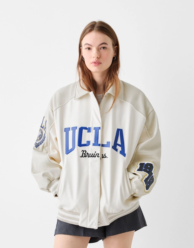 Blouson UCLA similicuir broderie - Nouveautés - BSK Teen