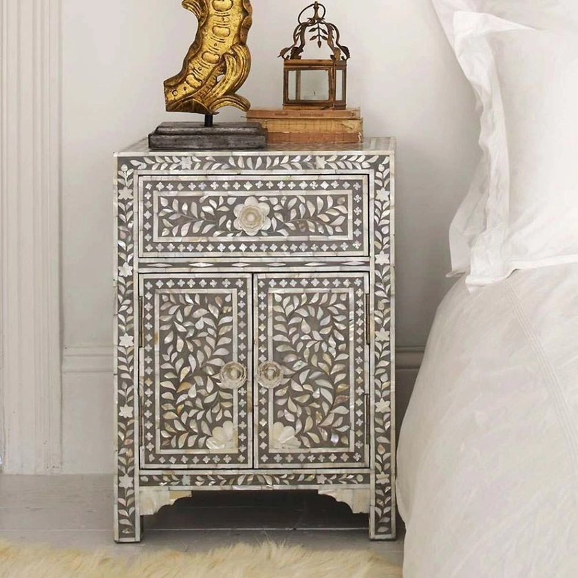 Classic Mother of Pearl Bedside Table | Graham and Green