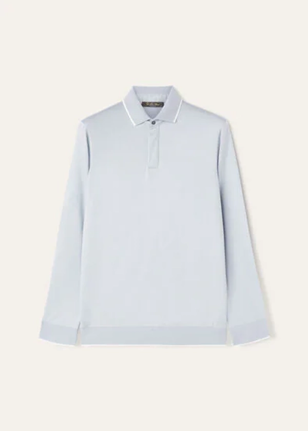 Polo Waitaki en Laine vierge, Dewdrop Blue | Loro Piana