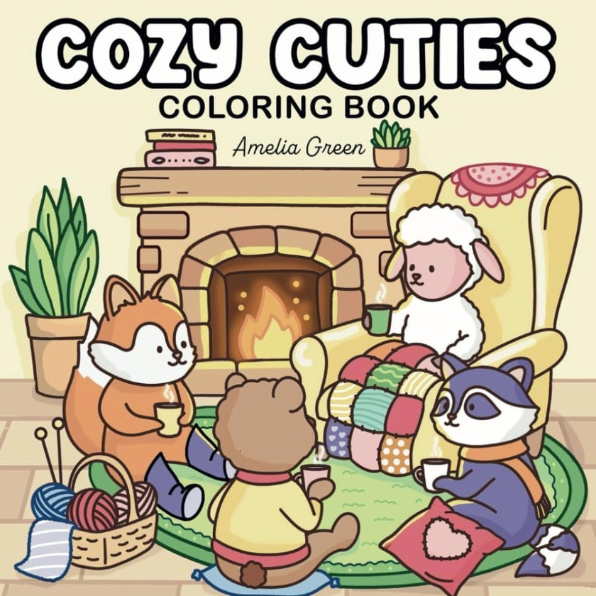 Cozy Cuties: Coloring Book for Adults and Teens Featuring Adorable Animal Characters, Relaxing Hygge Moments and Comfy Scenes