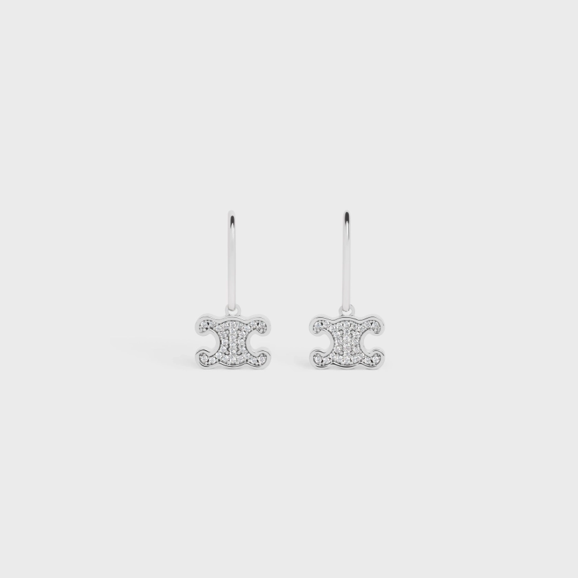 BO RHINESTONE TRIOMPHE EN LAITON RHODIÉ ET CRISTAUX - ARGENT | CELINE