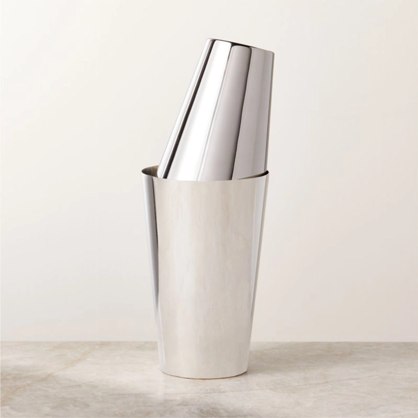 Anton Silver Stainless Steel Boston Shaker | CB2 Canada