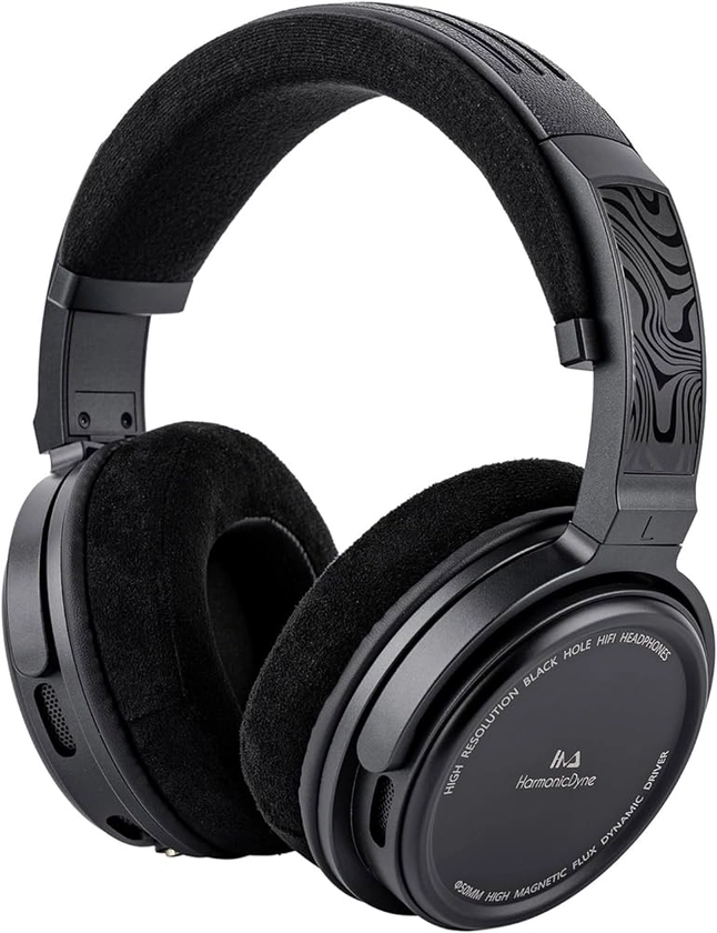 Linsoul HarmonicDyne Black Hole Wired Over-Ear Headphone, Ergonomic 50mm Dynamic Driver Headphones